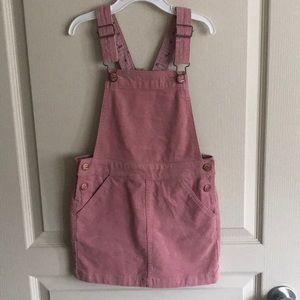 Girls mauve pink jumper dress overalls - size 6-7